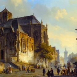 Figures on a Market Square in a Dutch Town